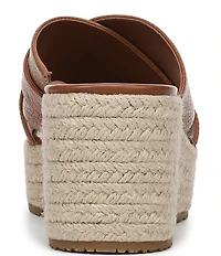 Vionic Dawn Leather Espadrille Wedge Sandals