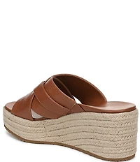 Vionic Dawn Leather Espadrille Wedge Sandals