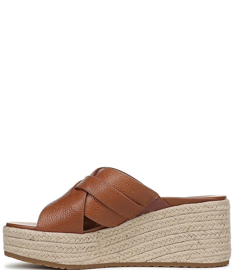 Vionic Dawn Leather Espadrille Wedge Sandals
