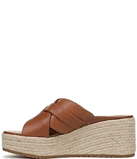 Vionic Dawn Leather Espadrille Wedge Sandals