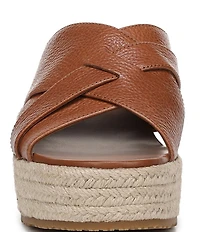 Vionic Dawn Leather Espadrille Wedge Sandals