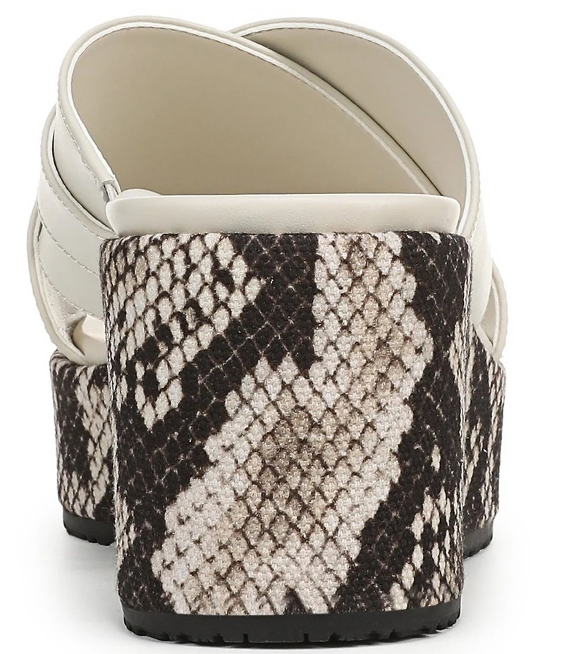 Vionic Dawn Leather Snake Print Wedge Sandals