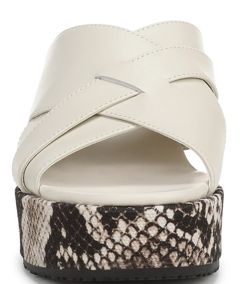 Vionic Dawn Leather Snake Print Wedge Sandals
