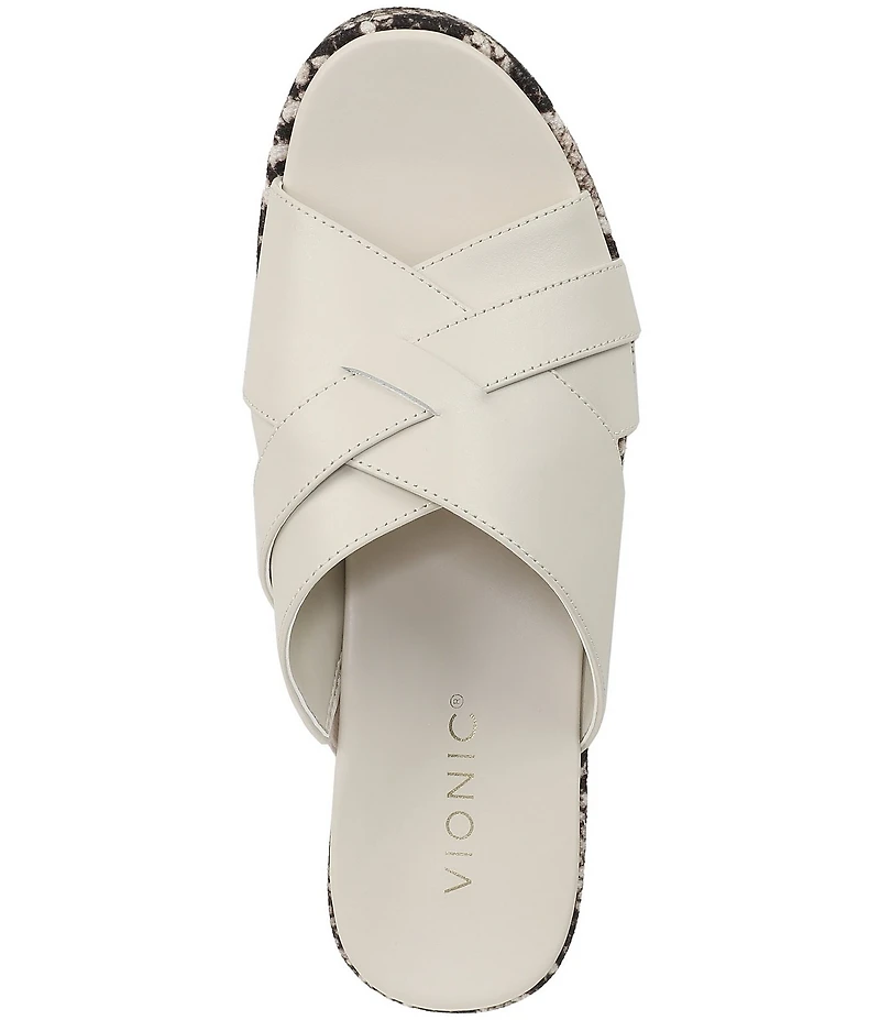 Vionic Dawn Leather Snake Print Wedge Sandals