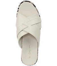 Vionic Dawn Leather Snake Print Wedge Sandals