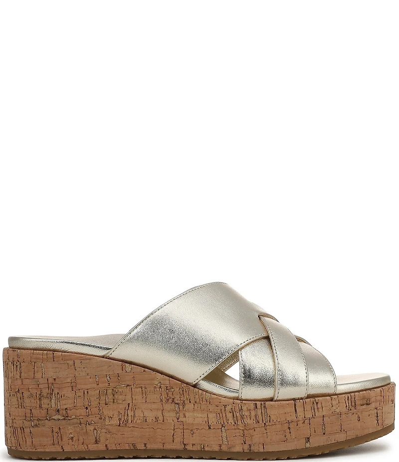 Vionic Dawn Leather Wedge Sandals