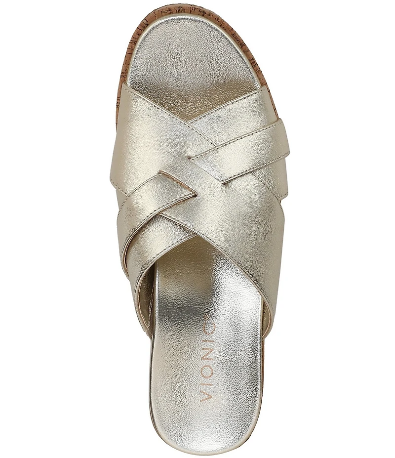 Vionic Dawn Leather Wedge Sandals