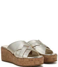 Vionic Dawn Leather Wedge Sandals