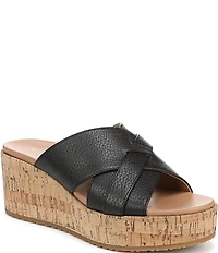 Vionic Dawn Leather Wedge Sandals