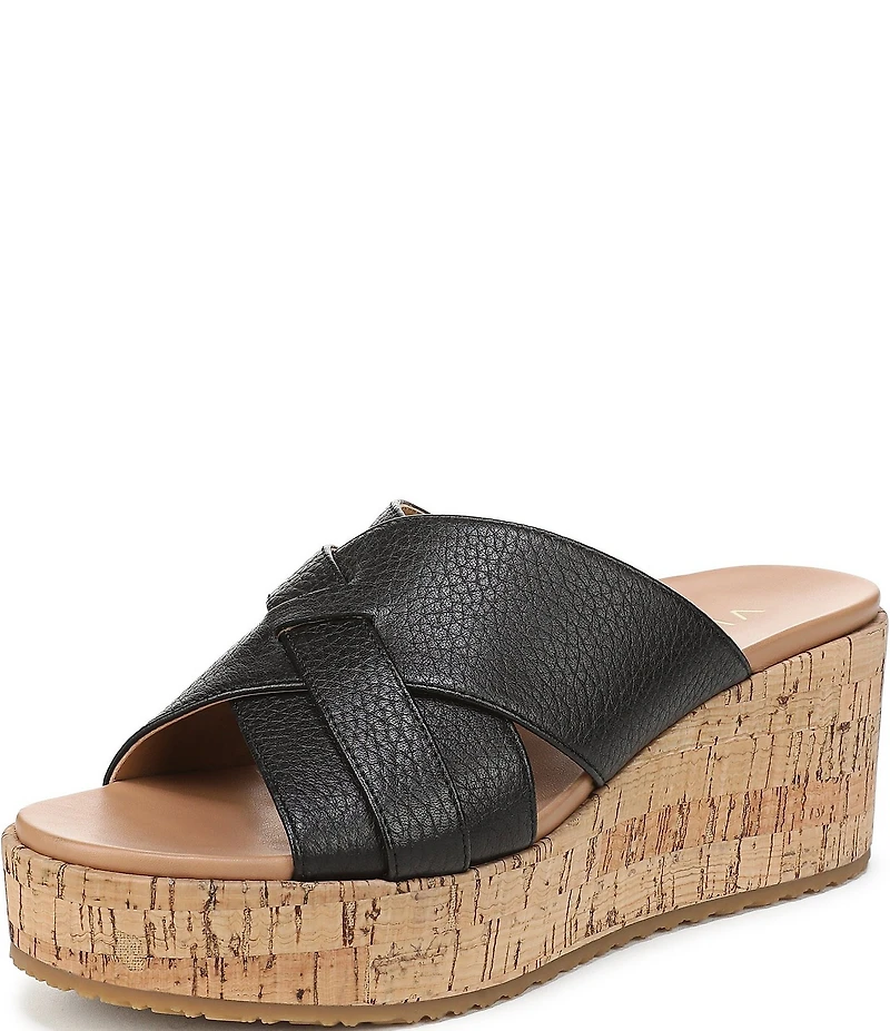 Vionic Dawn Leather Wedge Sandals