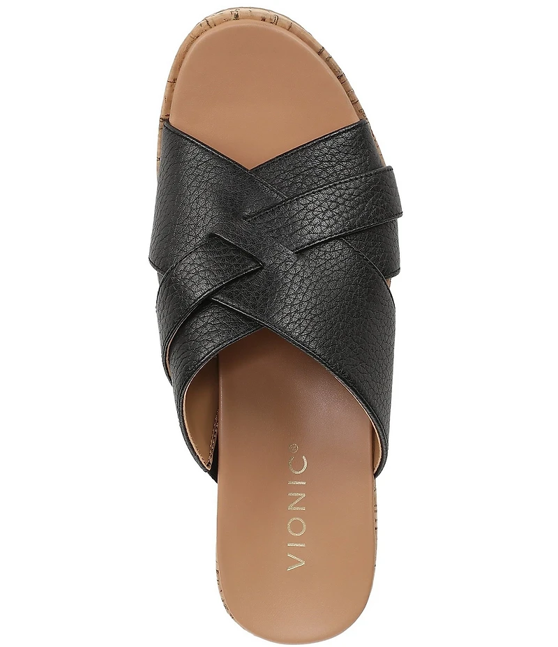 Vionic Dawn Leather Wedge Sandals