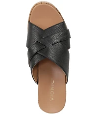 Vionic Dawn Leather Wedge Sandals