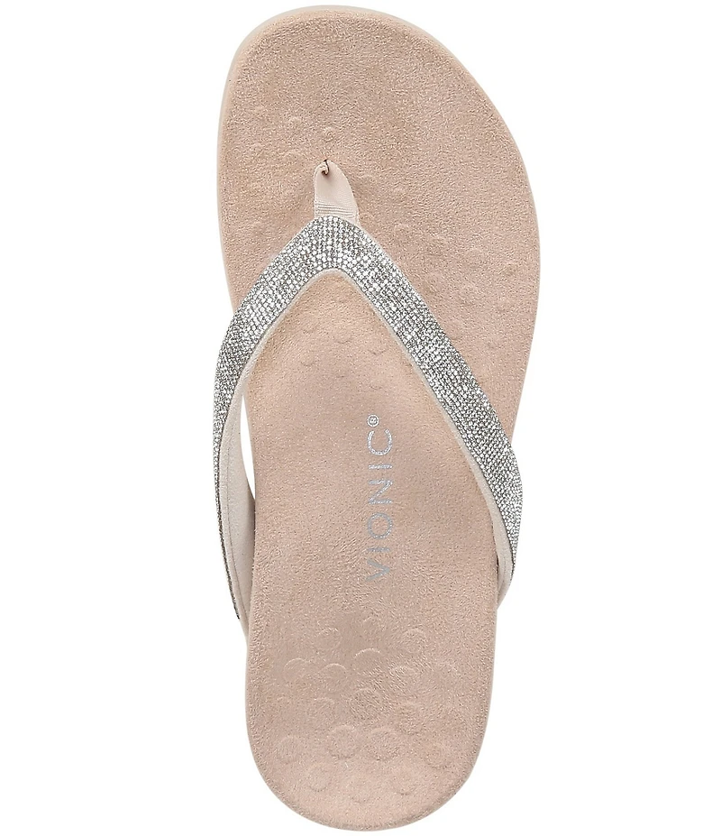 Vionic Dillon Shine Rhinestone Thong Sandals