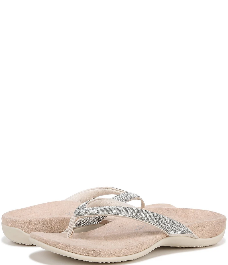 Vionic Dillon Shine Rhinestone Thong Sandals