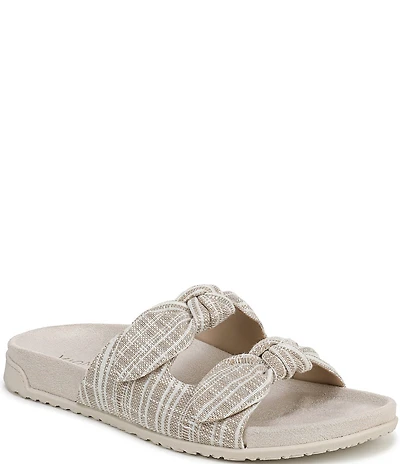 Vionic Elara Canvas Knotted Detail Slide Sandals