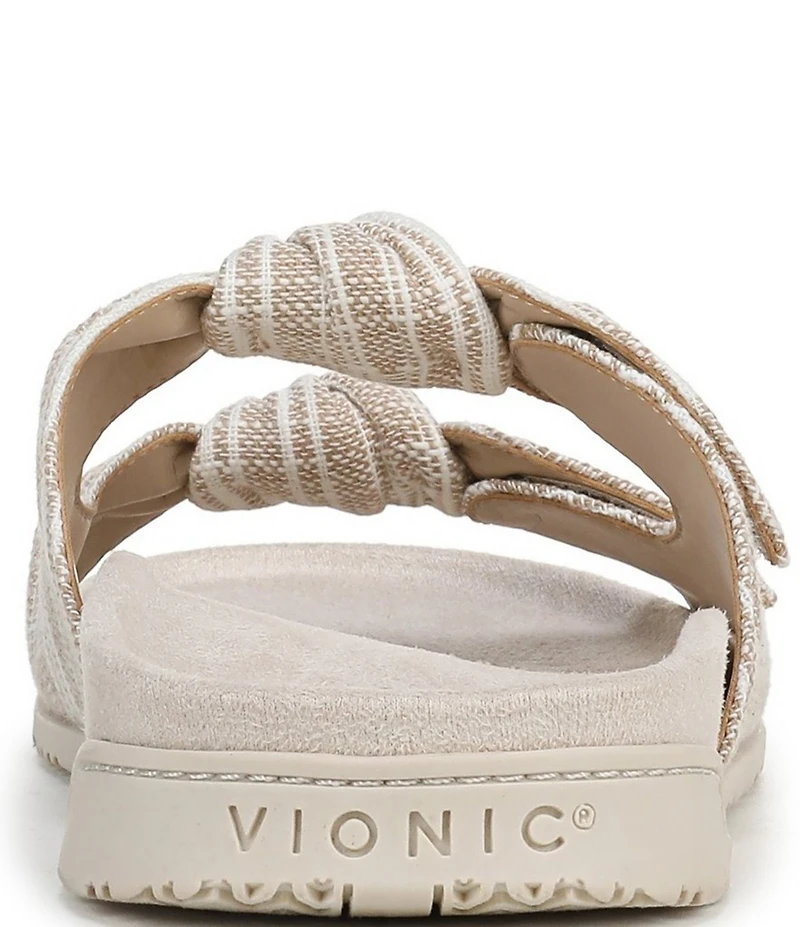 Vionic Elara Canvas Knotted Detail Slide Sandals