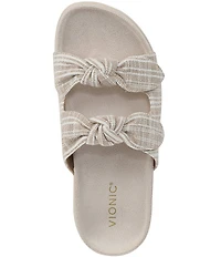 Vionic Elara Canvas Knotted Detail Slide Sandals