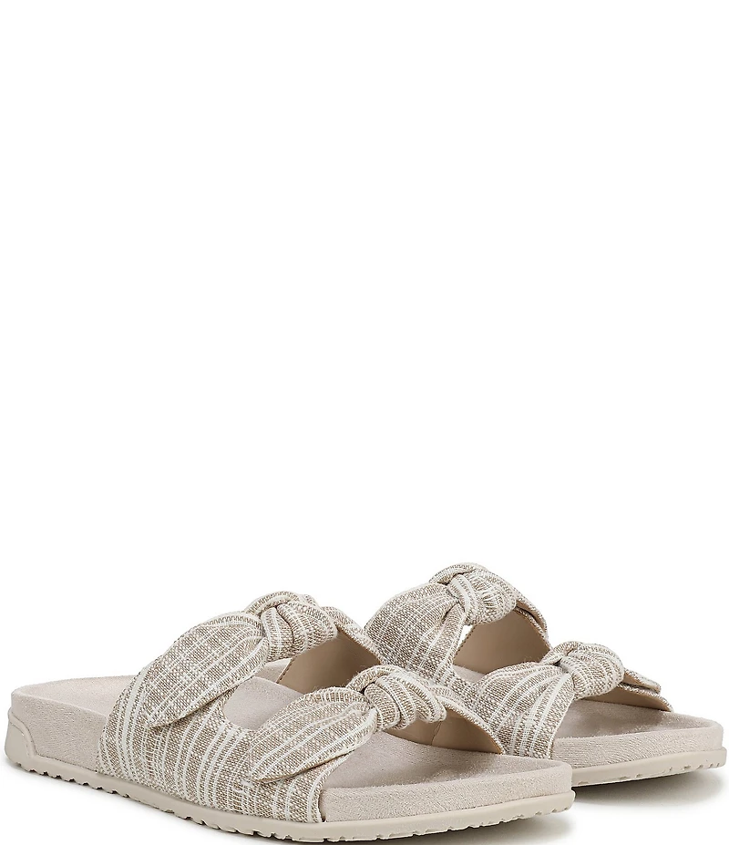 Vionic Elara Canvas Knotted Detail Slide Sandals