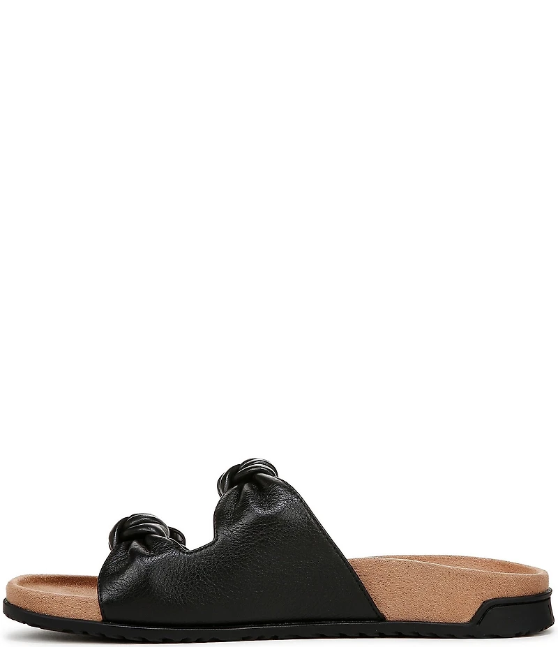 Vionic Elara Leather Knotted Detail Slide Sandals