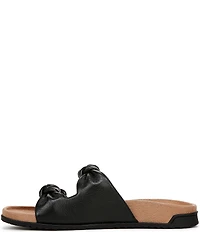 Vionic Elara Leather Knotted Detail Slide Sandals
