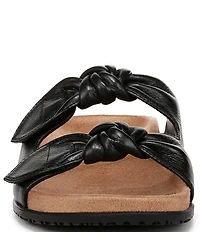 Vionic Elara Leather Knotted Detail Slide Sandals
