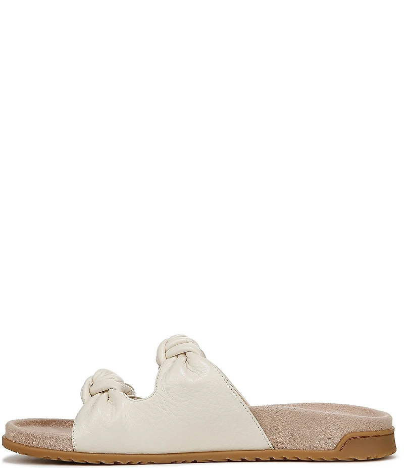 Vionic Elara Leather Knotted Detail Slide Sandals