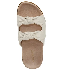Vionic Elara Leather Knotted Detail Slide Sandals