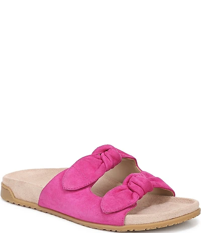 Vionic Elara Suede Knotted Detail Slide Sandals