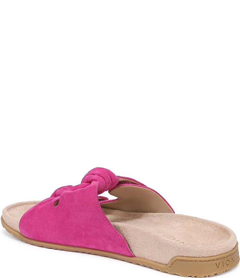 Vionic Elara Suede Knotted Detail Slide Sandals
