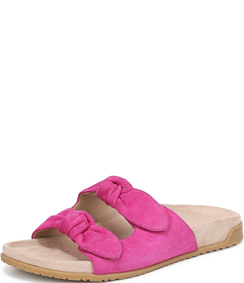 Vionic Elara Suede Knotted Detail Slide Sandals