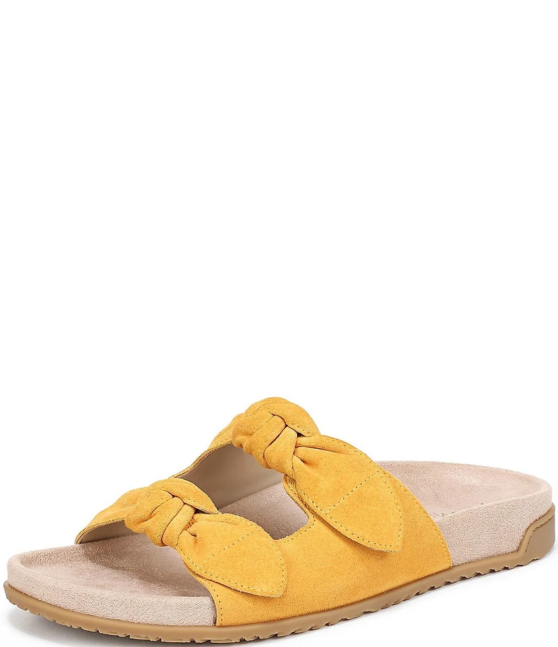 Vionic Elara Suede Knotted Detail Slide Sandals