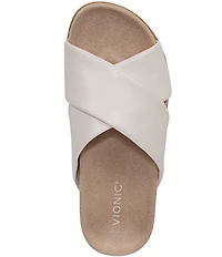 Vionic Etna Leather Slide Sandals