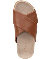Vionic Etna Leather Slide Sandals