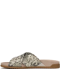 Vionic Etna Snake Leather Slide Sandals