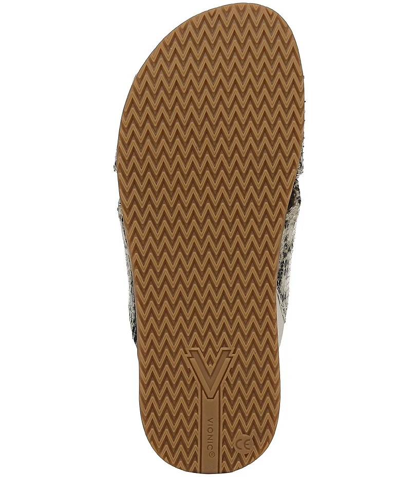 Vionic Etna Snake Leather Slide Sandals