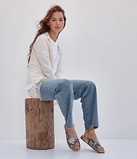 Vionic Etna Snake Leather Slide Sandals