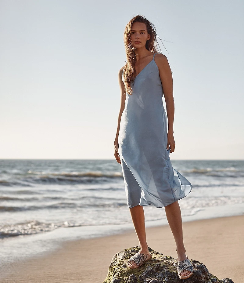 Vionic Etna Snake Leather Slide Sandals