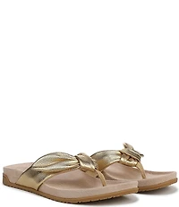 Vionic Eva Leather Bow Detail Thong Sandals