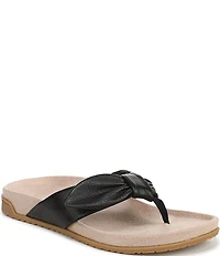 Vionic Eva Leather Bow Detail Thong Sandals