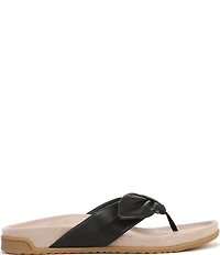 Vionic Eva Leather Bow Detail Thong Sandals