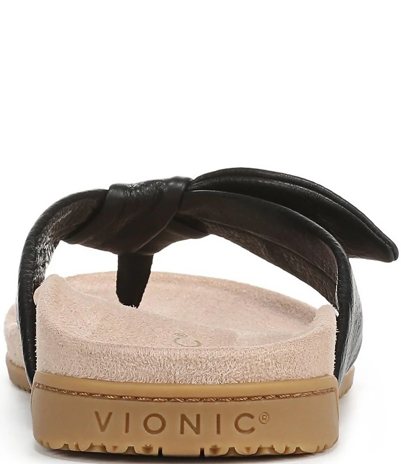 Vionic Eva Leather Bow Detail Thong Sandals