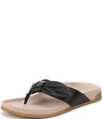 Vionic Eva Leather Bow Detail Thong Sandals