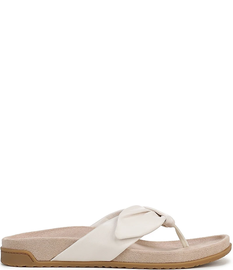 Vionic Eva Leather Bow Detail Thong Sandals