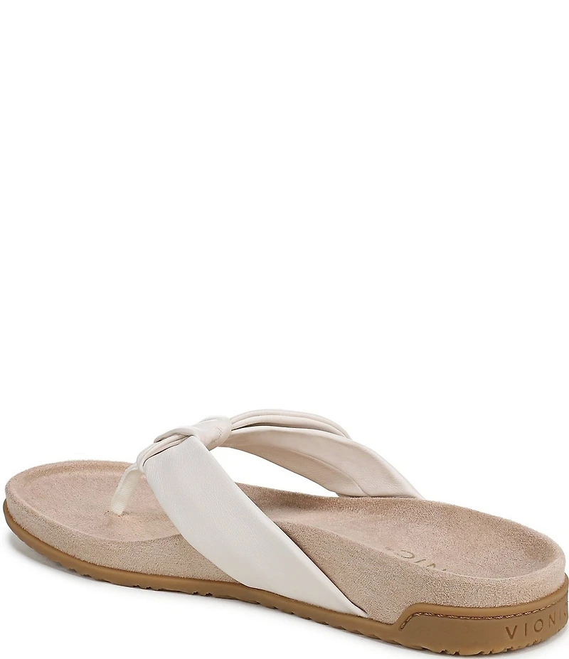 Vionic Eva Leather Bow Detail Thong Sandals