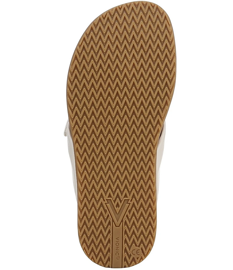 Vionic Eva Leather Bow Detail Thong Sandals