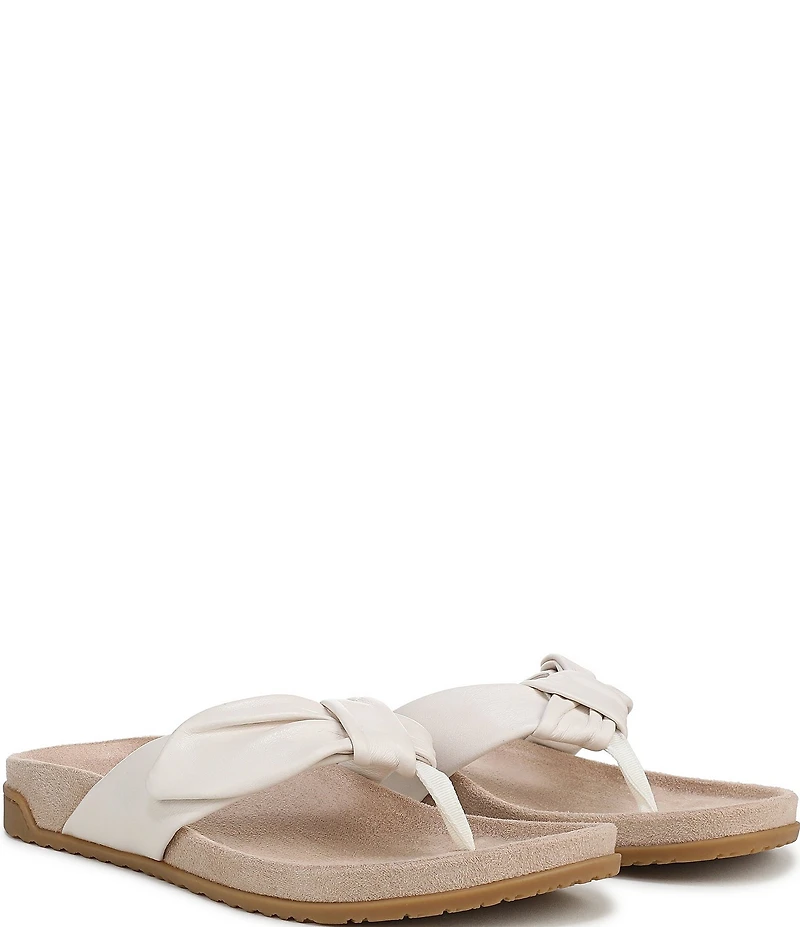 Vionic Eva Leather Bow Detail Thong Sandals