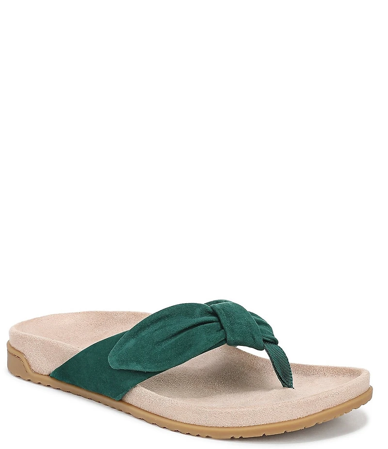Vionic Eva Suede Bow Detail Thong Sandals
