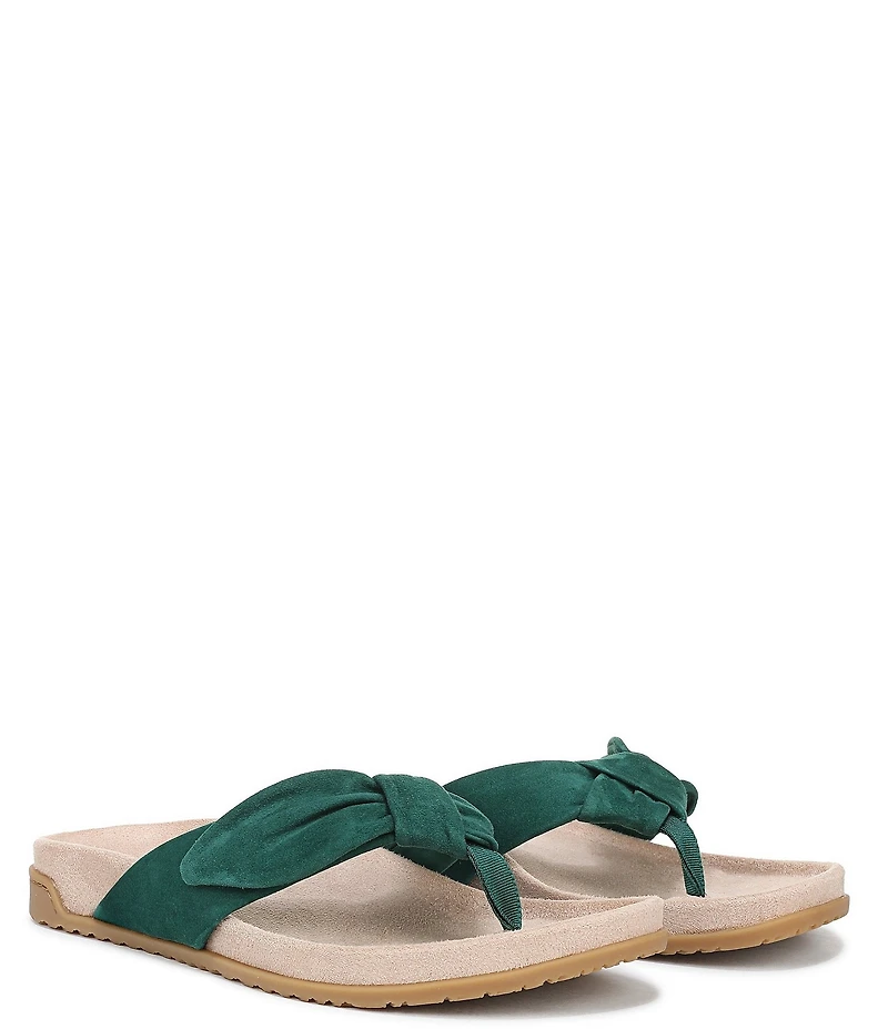 Vionic Eva Suede Bow Detail Thong Sandals