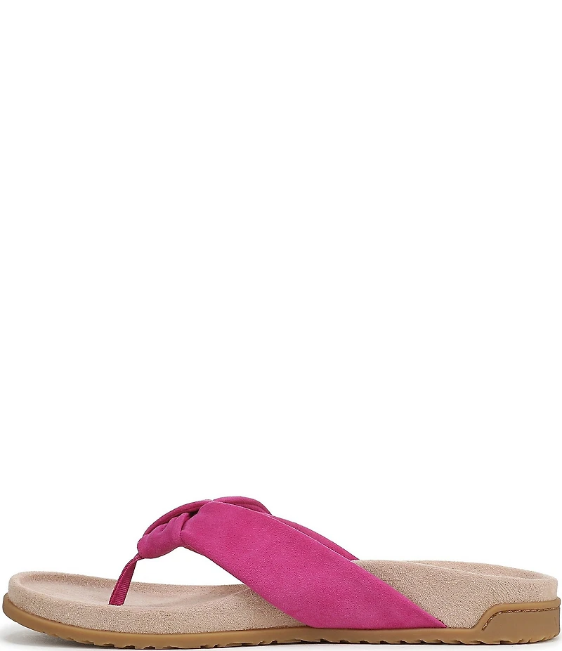 Vionic Eva Suede Bow Detail Thong Sandals