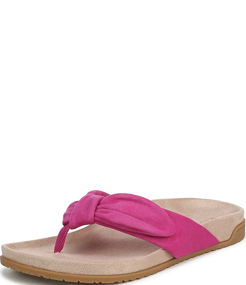 Vionic Eva Suede Bow Detail Thong Sandals